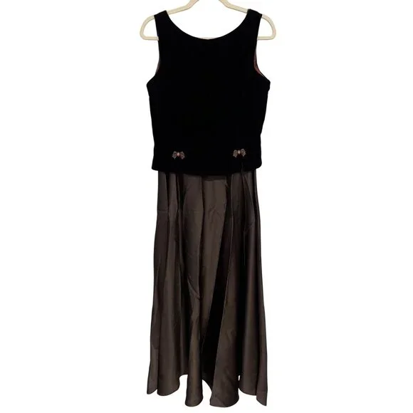 Scott McClintock | Dresses | Vintage 9s Scott Mcclintock Formal Dress Size  2 Brown Velvet Satin Elegant Ret | Poshmark